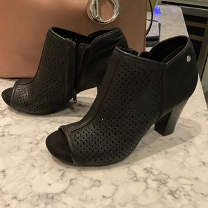 Gianni Bernini open toed leather booties